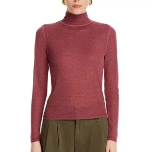 Madewell Burgundy Second Skin Mock Neck Long Sleeve Tee